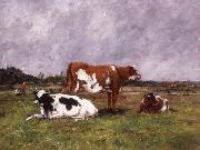 Eugene Boudin Cows in a Pasture oil painting picture wholesale